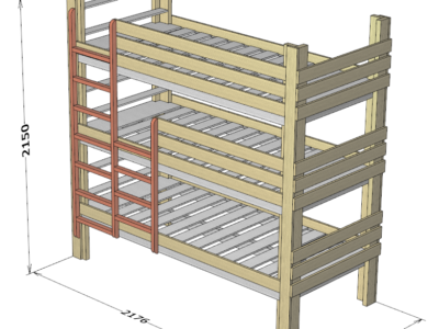 自作三段ベッドの設計図