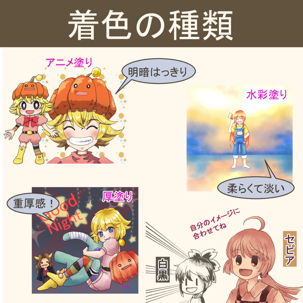 着色の種類